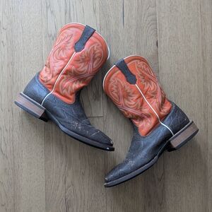 Orange & Brown Western Cowboy Boots